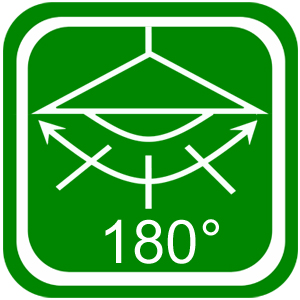 angle de diffusion 180°