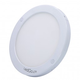 Plafonnier rond LED 18W IP44 220x18mm applique blanc pur 840