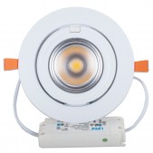 Spot encastrable 40W LED COB Citizen orientable 24° blanc pur Ra80 D195x120mm découpe 165mm alimentation Lifud incluse