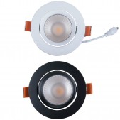 Spot encastrable 12W LED COB orientable blanc chaud Ra97 alimentation Lifud incluse D90x70mm découpe 75mm