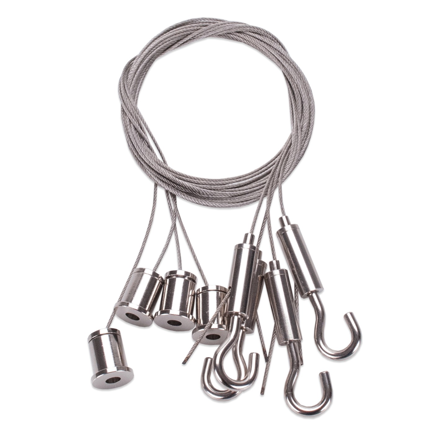 Lot De 2 Câbles De Suspension Réglables En Acier Inoxydable Robuste Pour Accrocher Des Miroirs, Des Câbles De Suspension Avec Crochet Pour Cadres Photo, Lampes Lumineuses (2 M X 1,5 Mm
