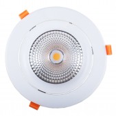 Spot encastrable 40W LED COB Citizen (1210) orientable blanc pur Ra90 60° D194x129mm découpe 160-175mm alimentation Boke incluse