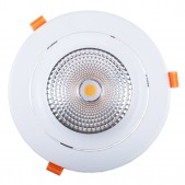 Spot encastrable 40W LED COB Citizen (1210) orientable blanc pur 60° Ra90 D194x129mm découpe 160-175mm alimentation incluse