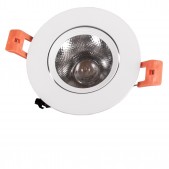 Spot encastrable 7W LED COB orientable blanc chaud Ra80 alimentation DALI dimmable inclus D85x60mm découpe 69mm