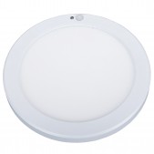 Plafonnier rond LED 18W PIR 0-100% temporisation 30/180s et CCT réglable 220x18mm applique/encastrable