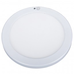Plafonnier rond LED 18W PIR 0-100% temporisation 30/180s et CCT réglable 220x18mm applique/encastrable