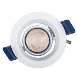 Spot encastrable 5W LED COB orientable blanc pur Ra 91 alimentation incluse D72x80mm 24°