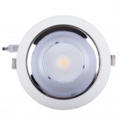 Spot encastrable 15W LED COB orientable blanc pur Ra94 alimentation 0-10V dimmable 60° D140x80mm découpe 125mm