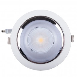 Spot encastrable 15W LED COB orientable blanc pur Ra94 alimentation 0-10V dimmable 60° D140x80mm découpe 125mm