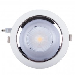 Spot encastrable 15W LED COB orientable blanc pur Ra 94.4 alimentation  0-10V dimmable incluse D140x80mm