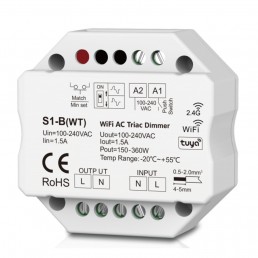 Module variateur récepteur 230V WIFI & RF + push dim. 1 canal 360W (Tuya)