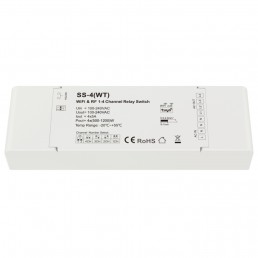 Contrôleur récepteur variateur 230V AC 5A x 4 canaux RF2.4GHz + Wi-Fi (Tuya) on/off