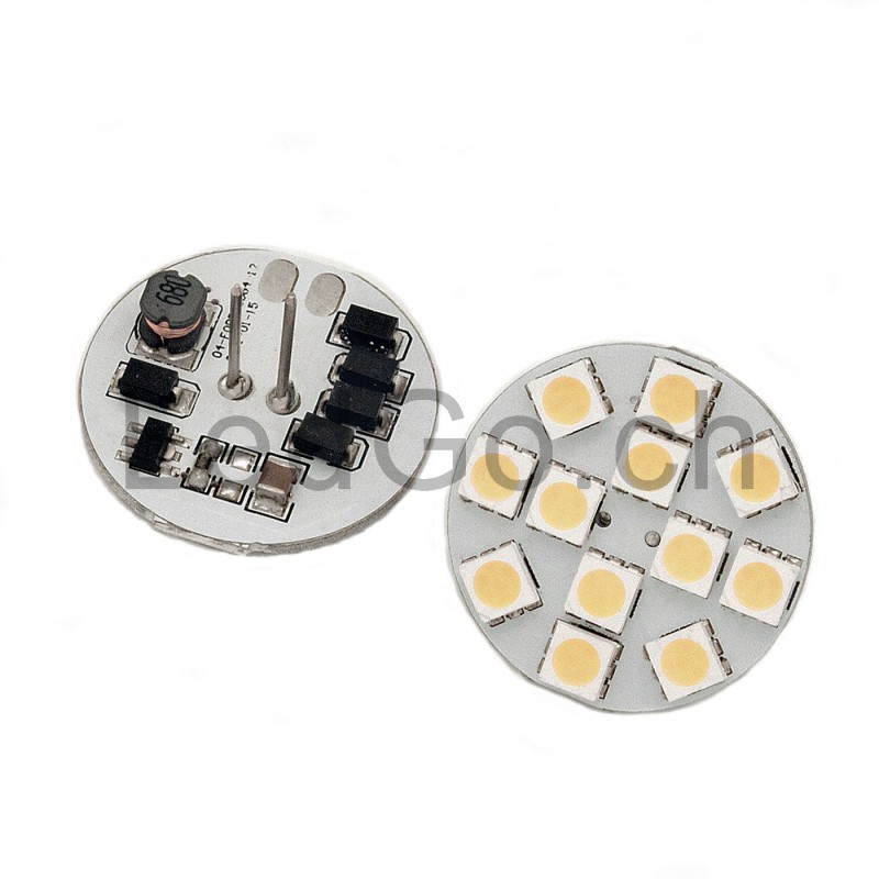 Ampoule 2W G4 backpin LED SMD5050 blanc chaud 12V